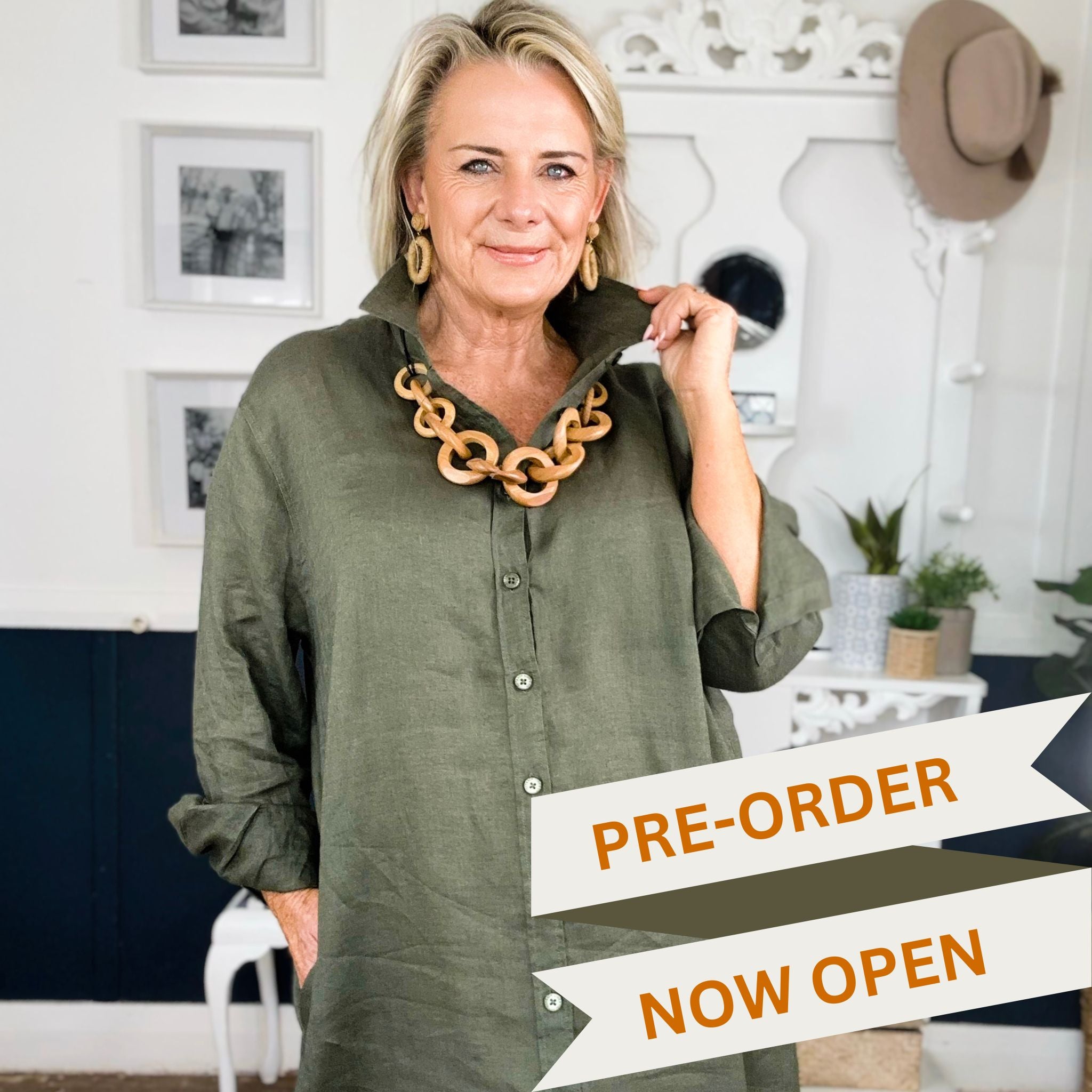 Preorder // Spinifex Green Everyday Organic Linen Dress ETA June 9th