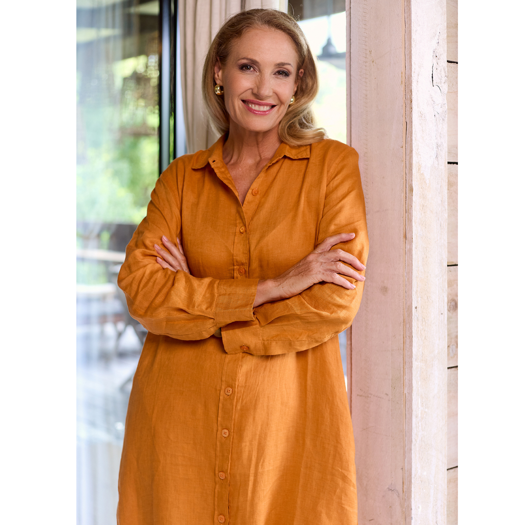 Orange Rust Everyday Organic Linen Dress