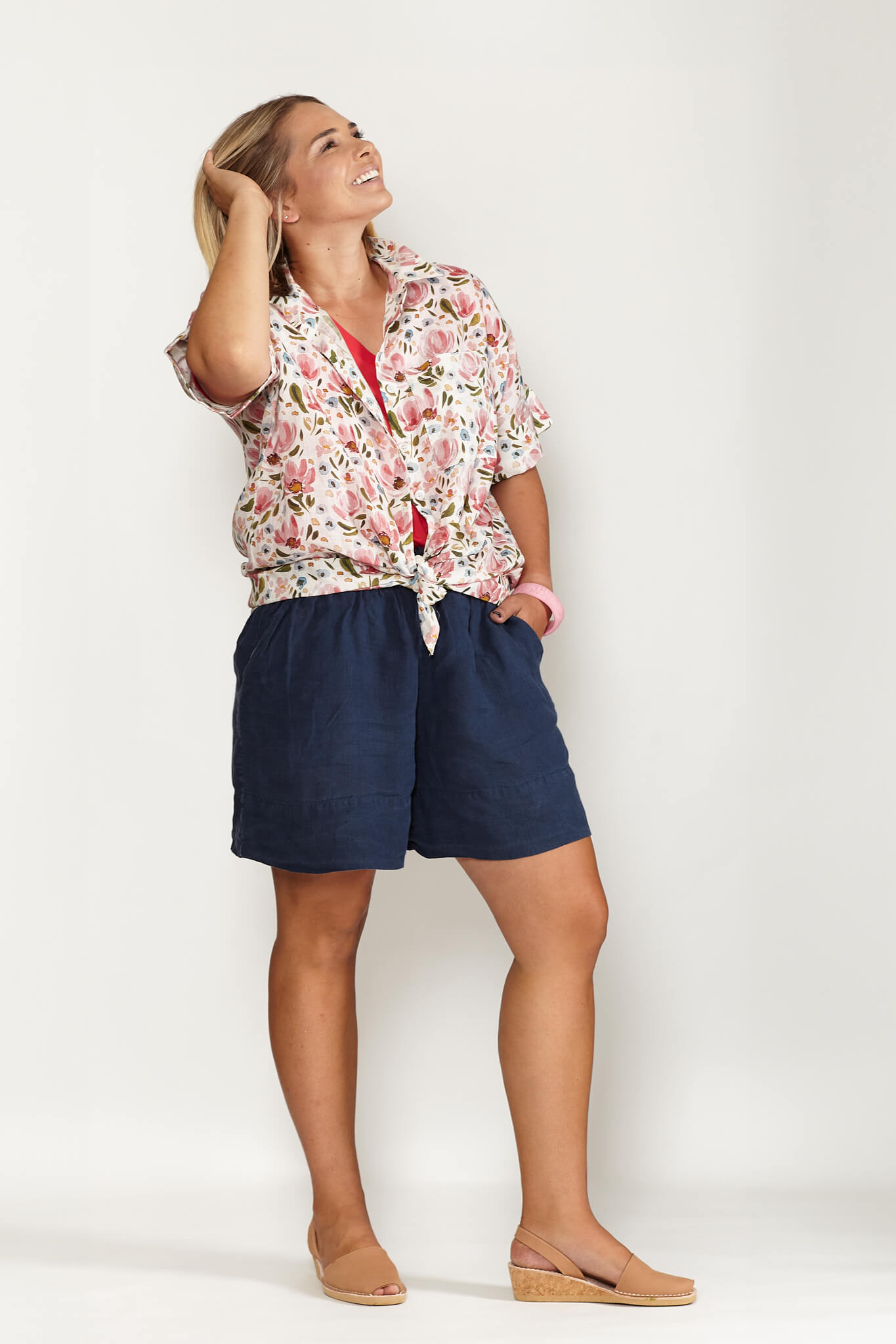 Field o' Flowers Short Sleeve Organic Linen Shirt - Outback Linen Co