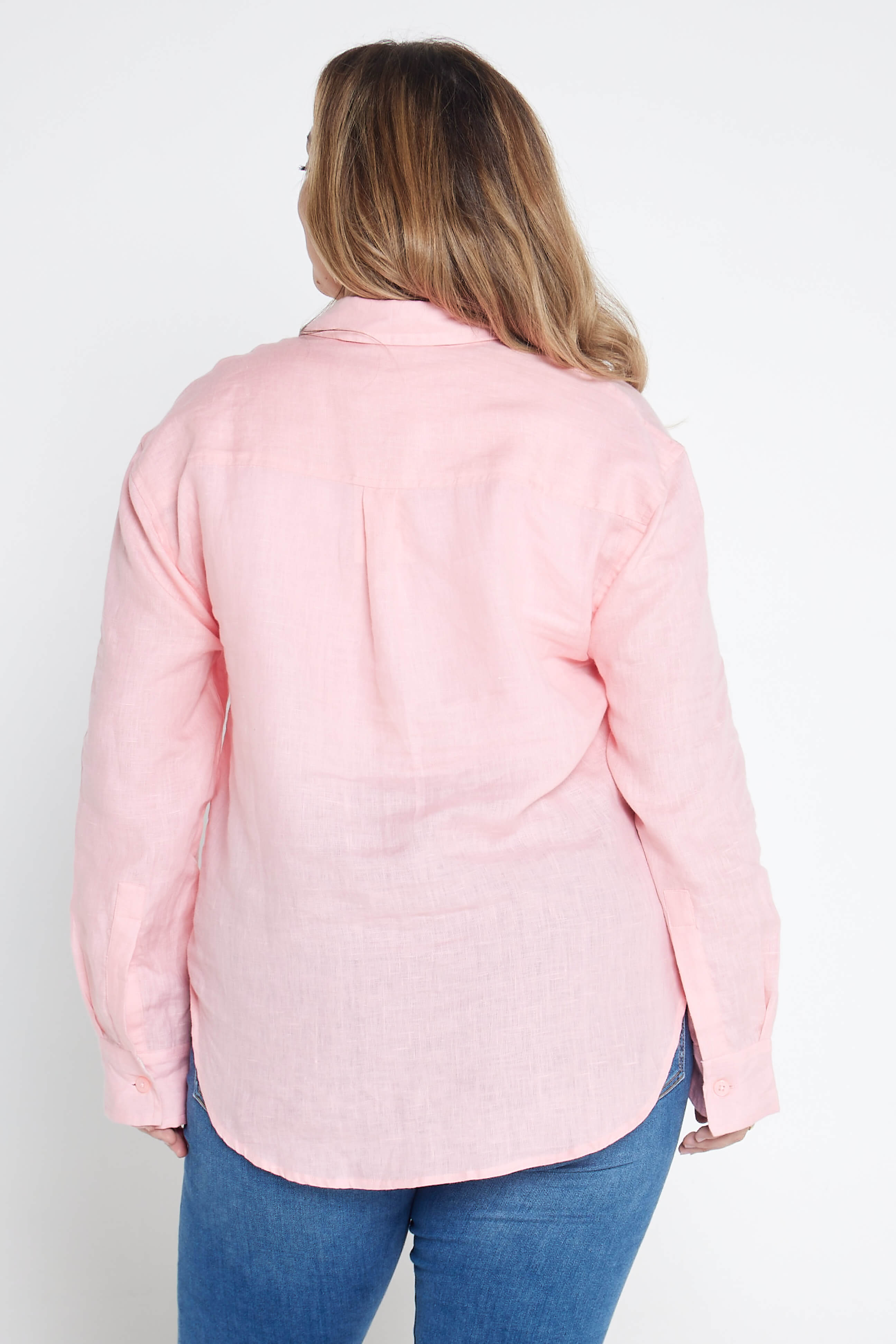 Playful Pink Organic Linen Shirt With Printed Cuffs - Outback Linen Co